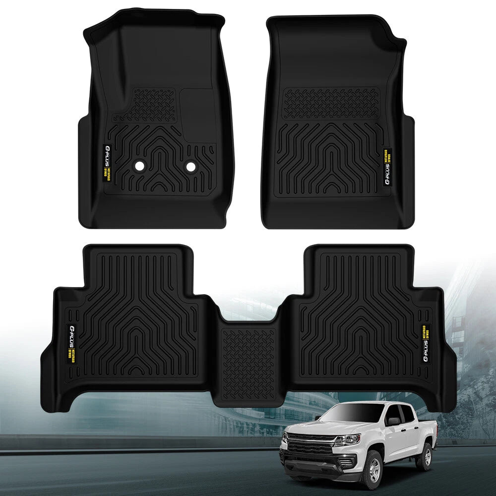 All Weather Floor Mats Liners for Chevy Colorado GMC Canyon Crew Cab