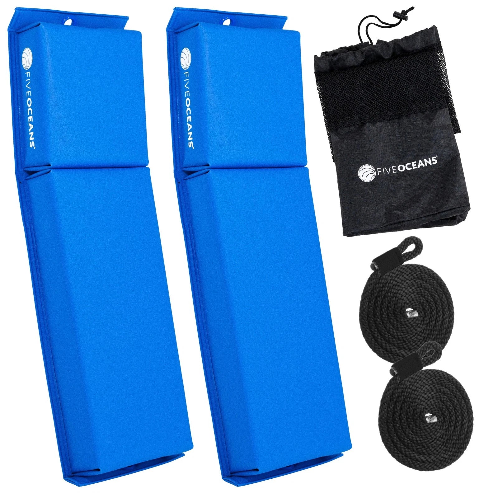 2-Pack Boat Fenders, Blue Contour Bumpers 23-1/2" x 6-7/8" x 2-1/2"