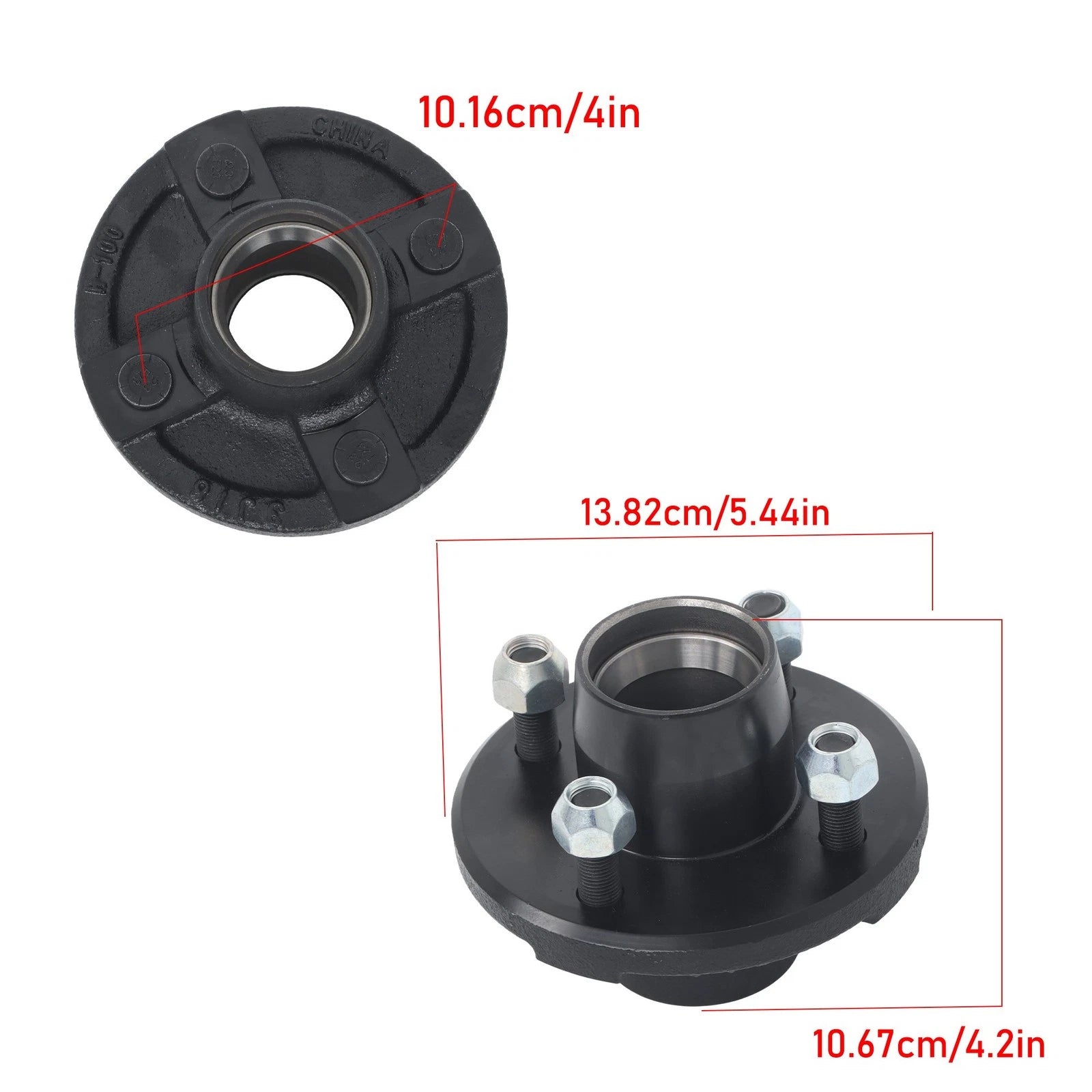 Trailer Hub Kit for 4 Bolt Trailers (Fits 1" and 1-1/16" Spindle)