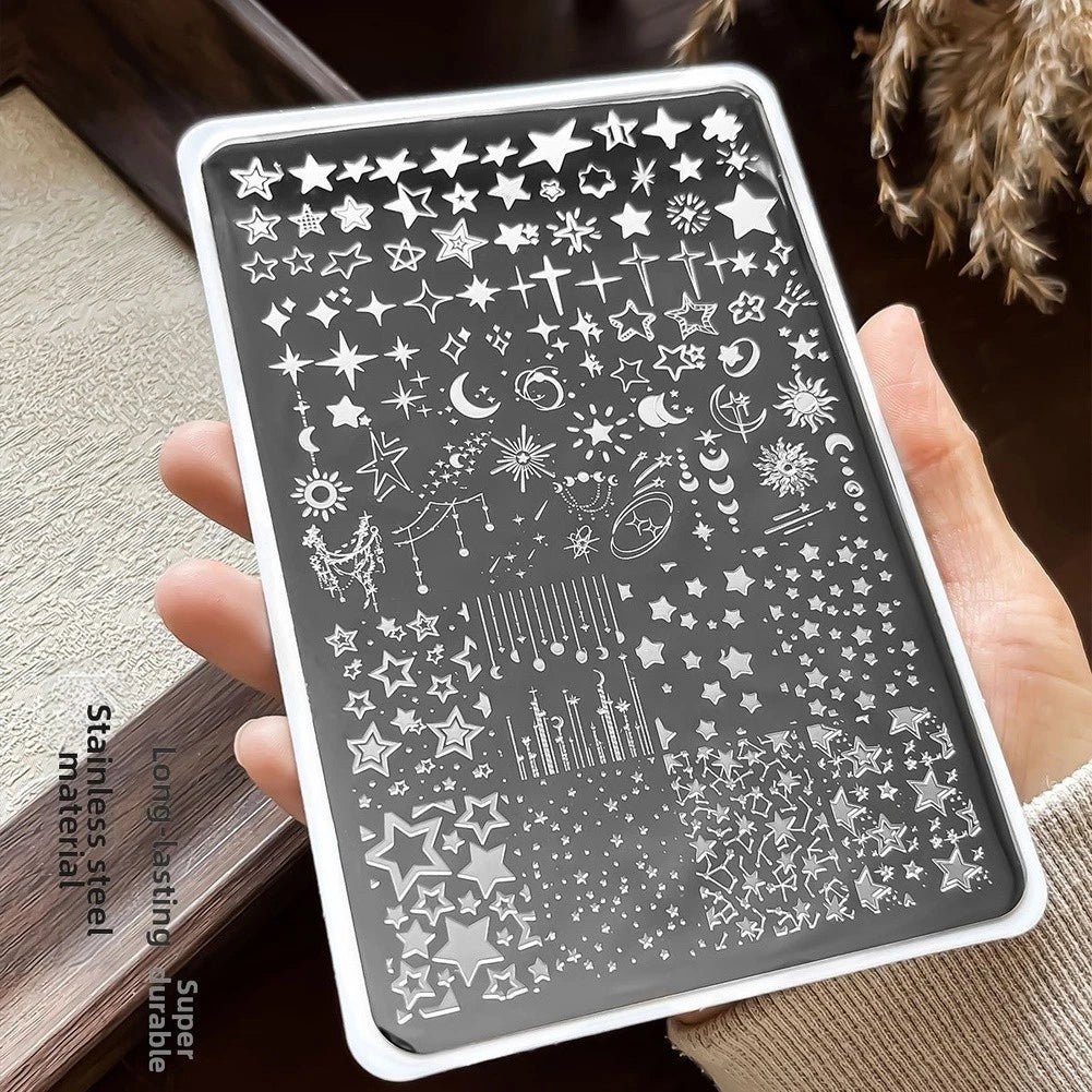Nail Stamping Plate for Moon Star Theme (9.5 cm x 14.5 cm)