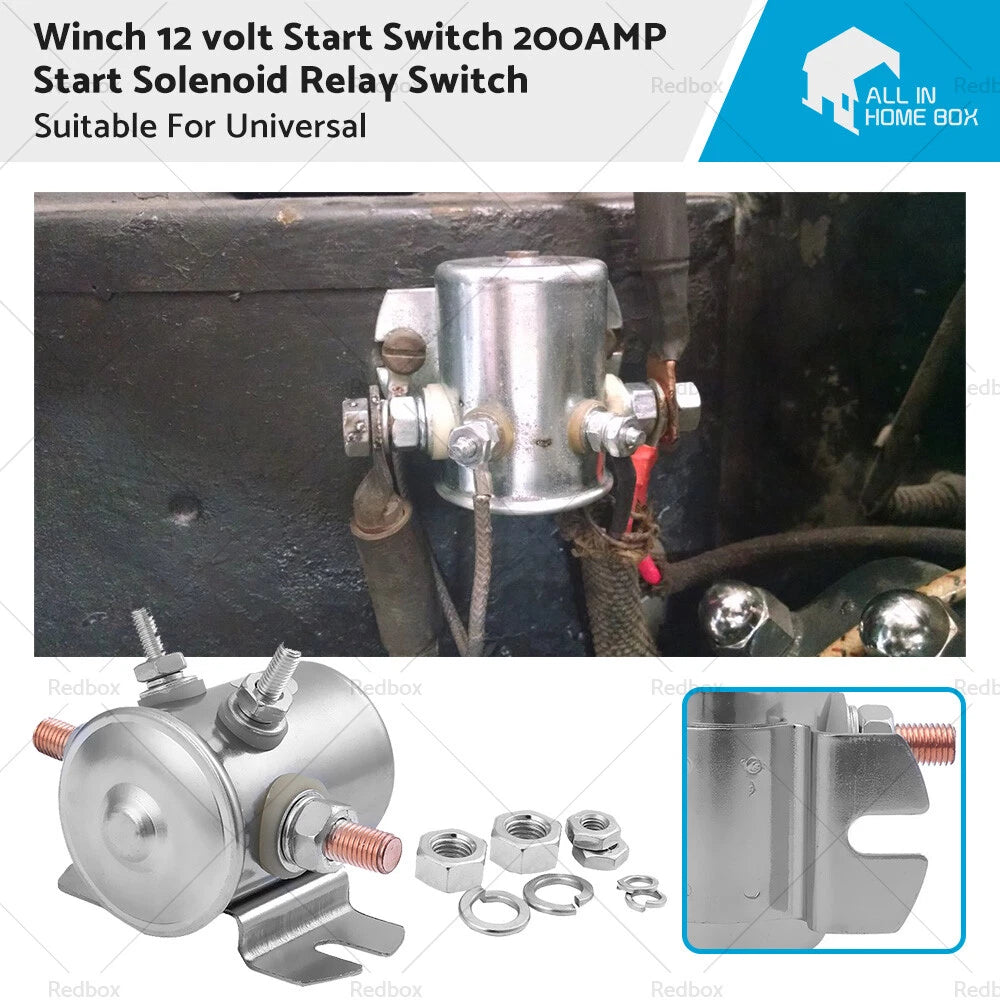 200AMP Winch Start Switch Solenoid Relay for 12V Vehicles