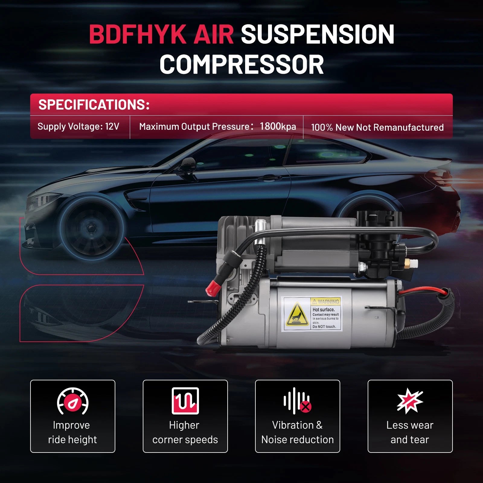 Air Ride Suspension Compressor Pump for Audi A6 1999–2001 4Z7616007A