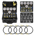 Hydraulic Pressure Test Kit 5 Gauge with 13 Couplings & 14 Tee Connectors for Excavator