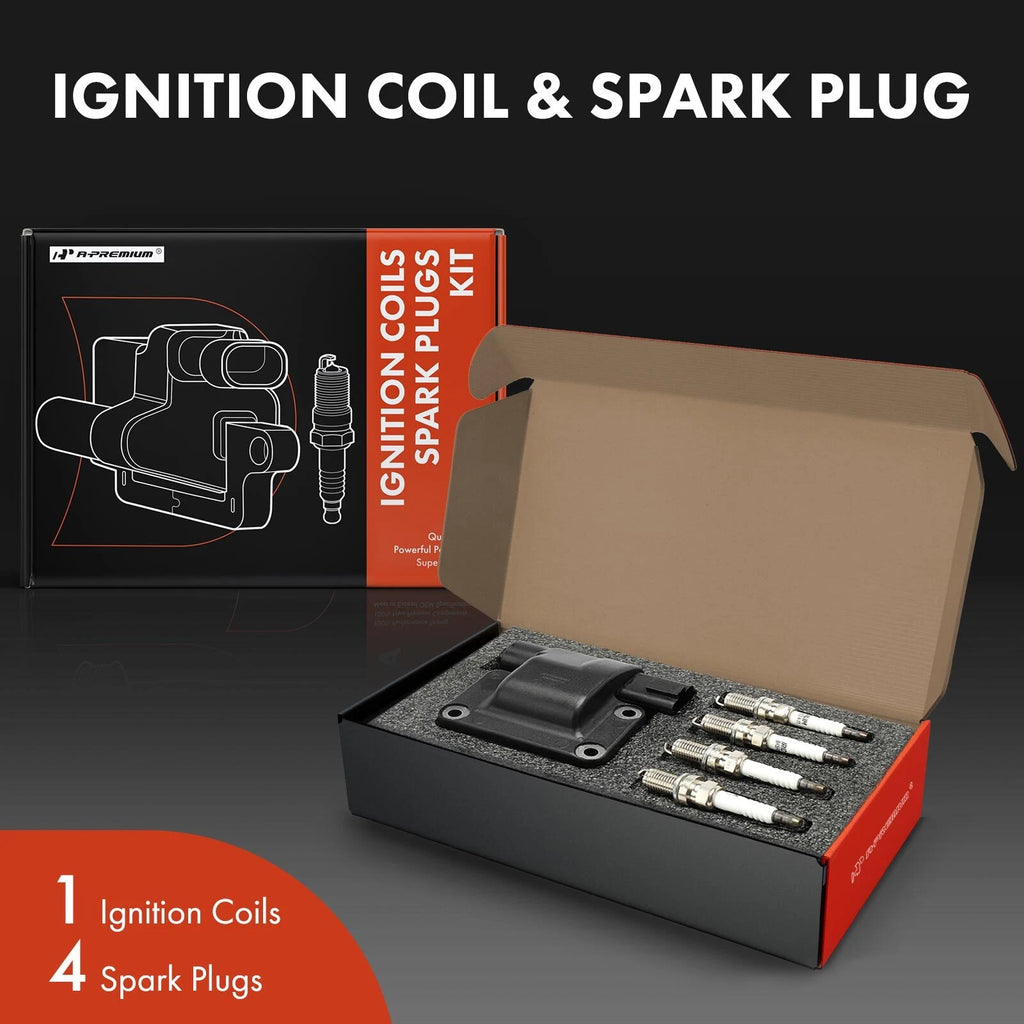 Set of 4 Ignition Coils & Iridium Spark Plugs for Honda Accord (1997)