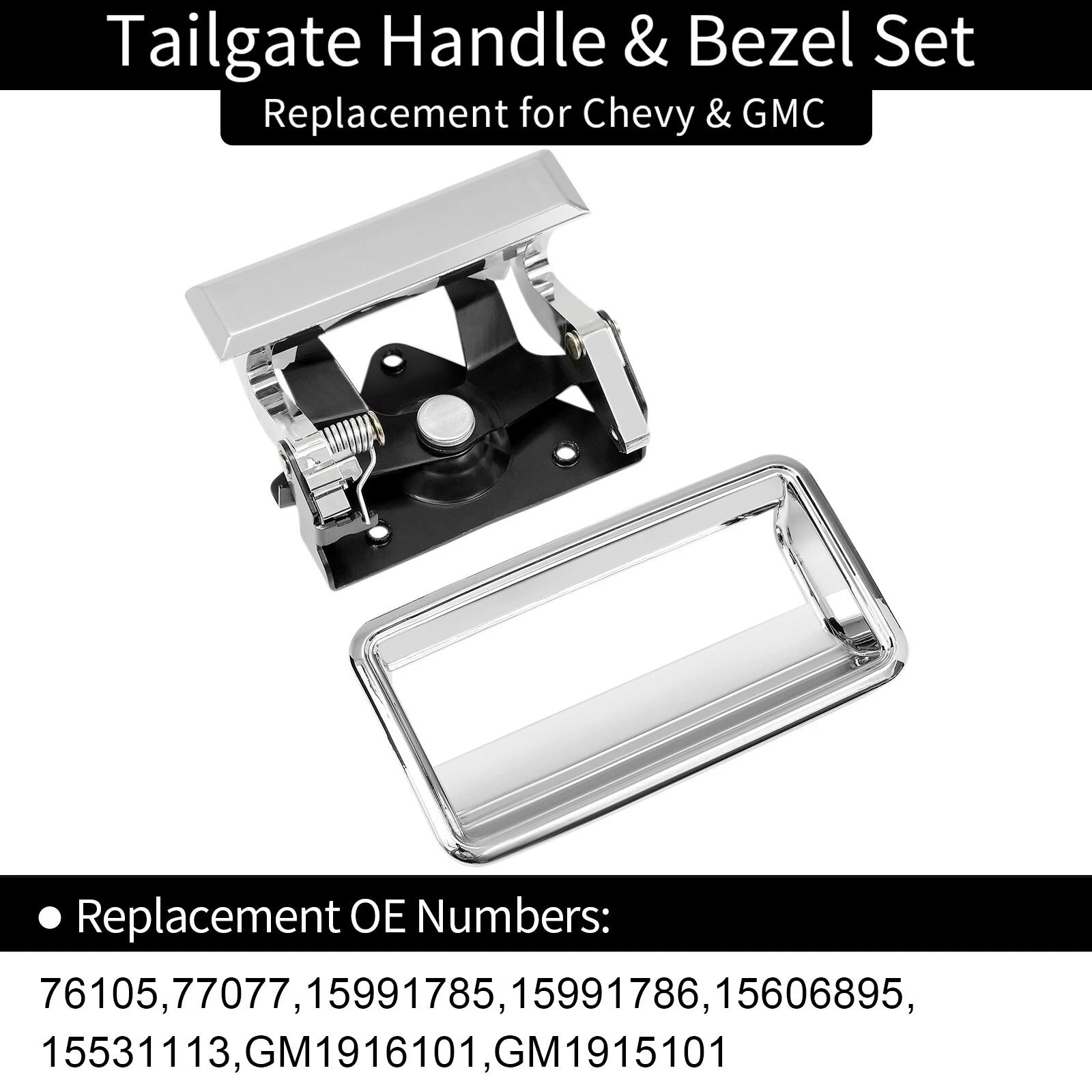 Chrome Tailgate Handle & Bezel Set for GMC C/K 1500 2500 3500 (1988–2000)