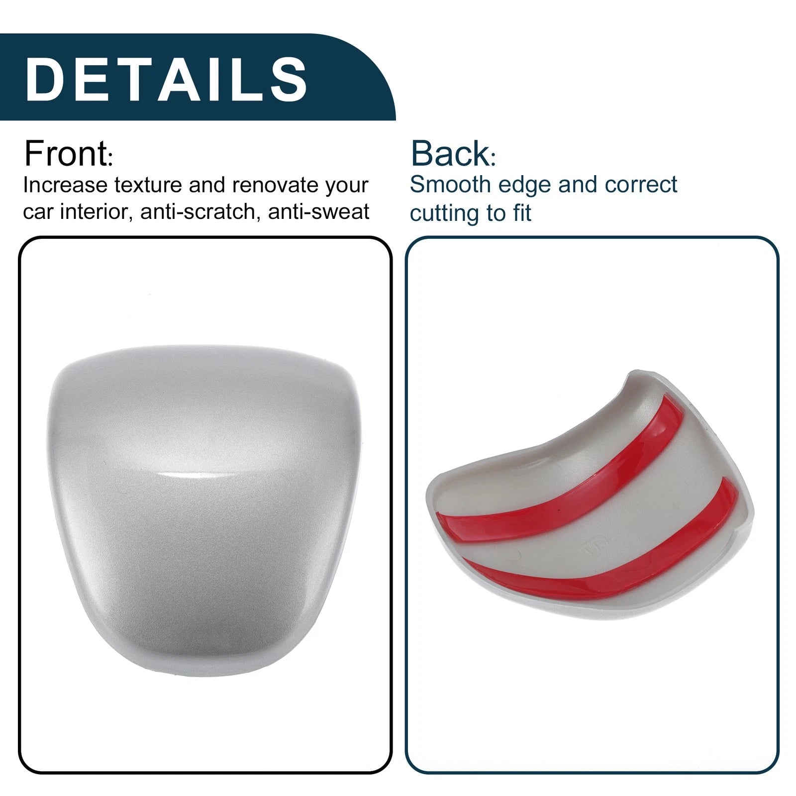 Gear Shift Knob Cover Sticker for Kia Forte Sorento Carens Seltos (2010–2023) Silver Tone