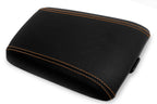 Leather Console Lid Armrest Cover for Pontiac GTO (2004–2006) Black Orange Stitch