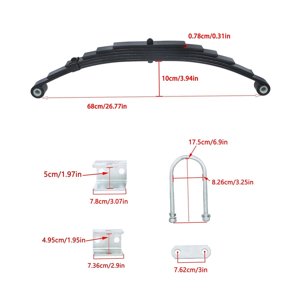 Double Eye 6 Leaf Hanger Kit for 7000lbs Trailer Suspension (Tandem Axle)