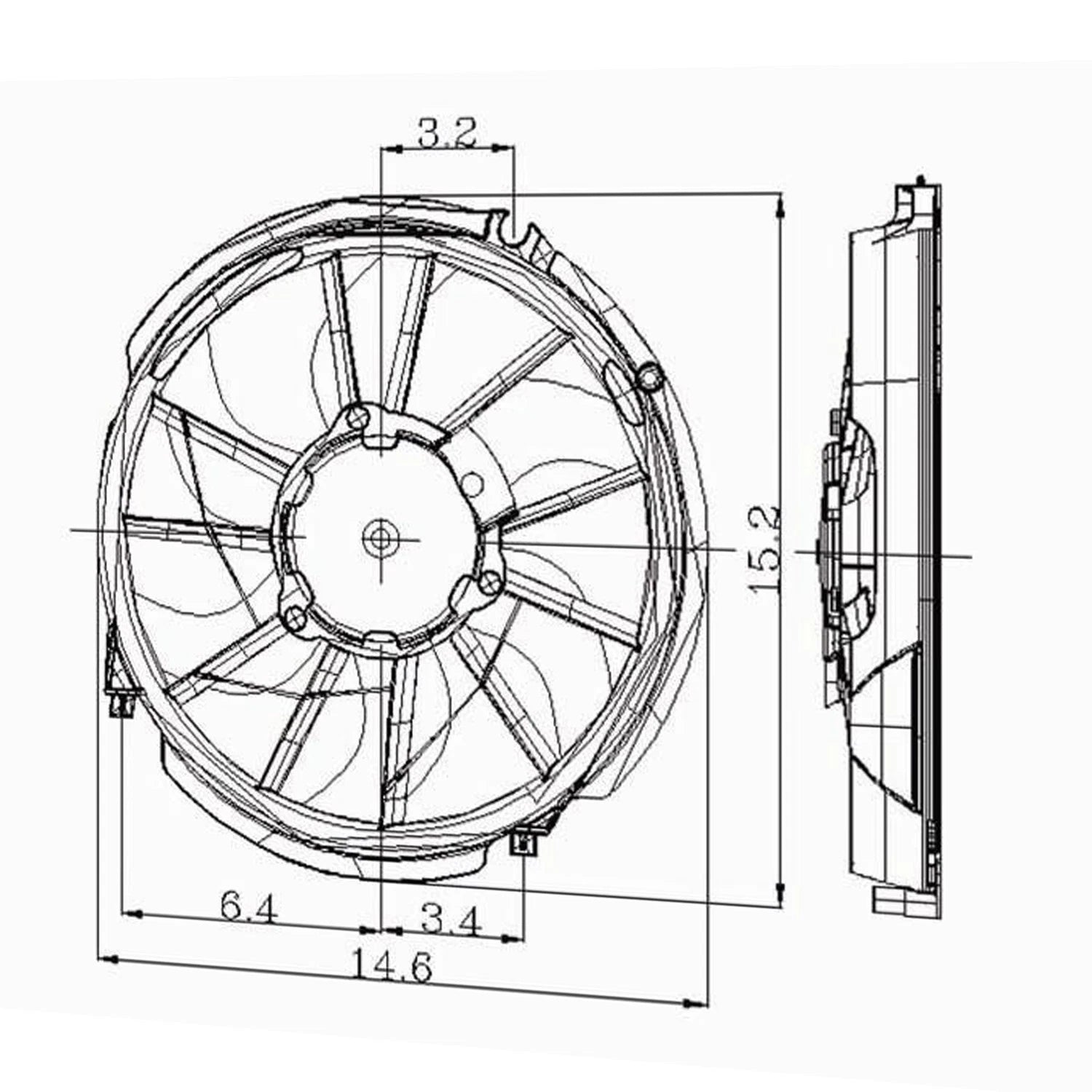 Replacement Left Radiator Fan Assembly for Toyota Hilux (2005–2015)