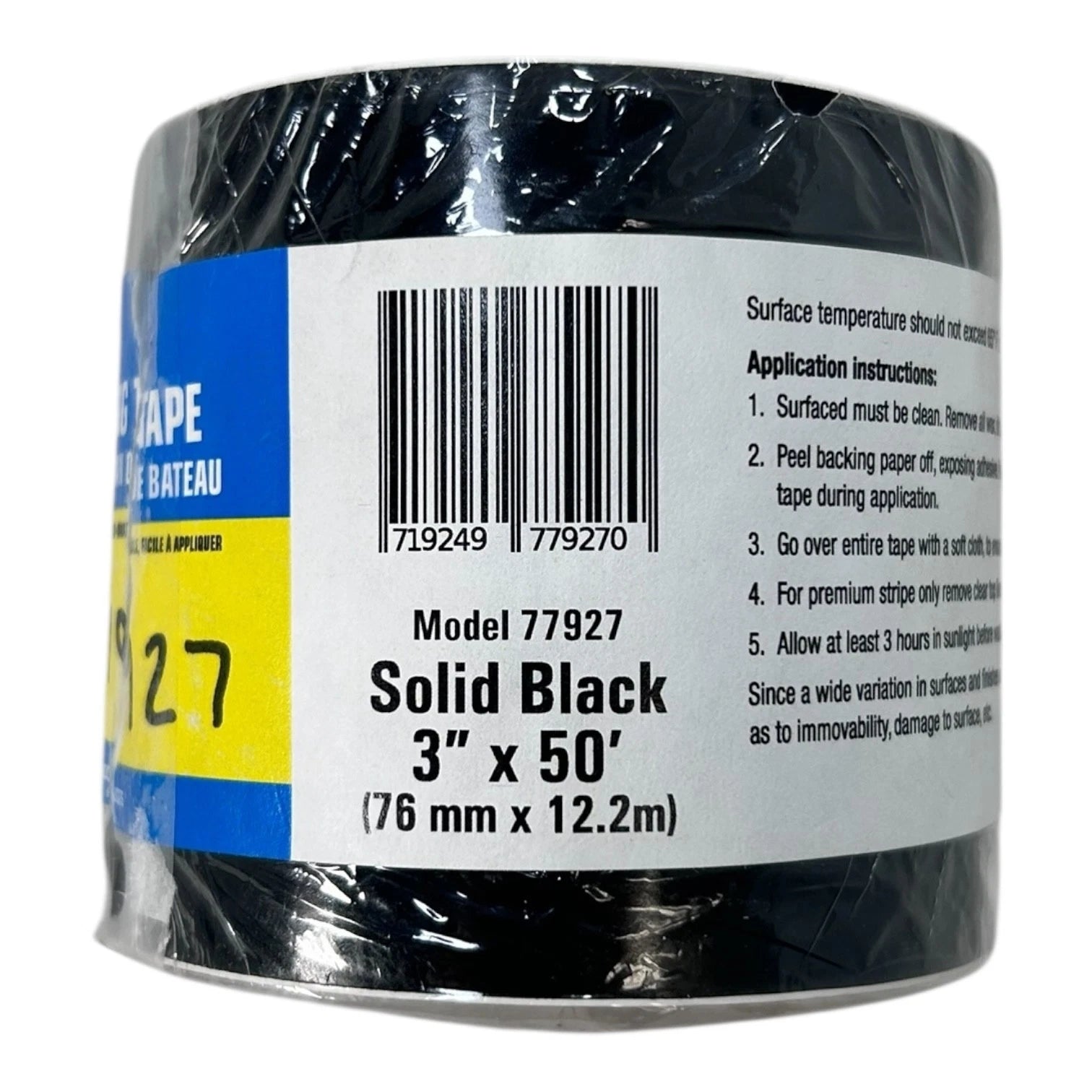 Marine Adhesive Boat Stripping Tape 3'' x 50' for SeaChoice 50-77927