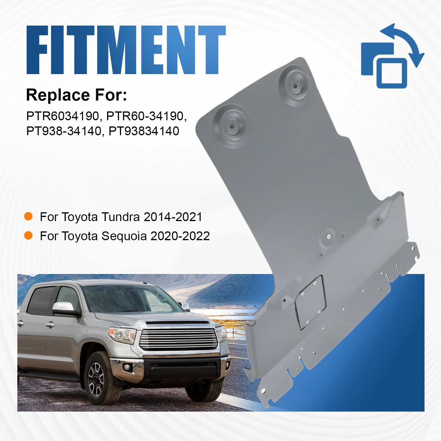 Skid Plate for Toyota Tundra/Sequoia (2014–2022) Aluminum Front Lower Guard