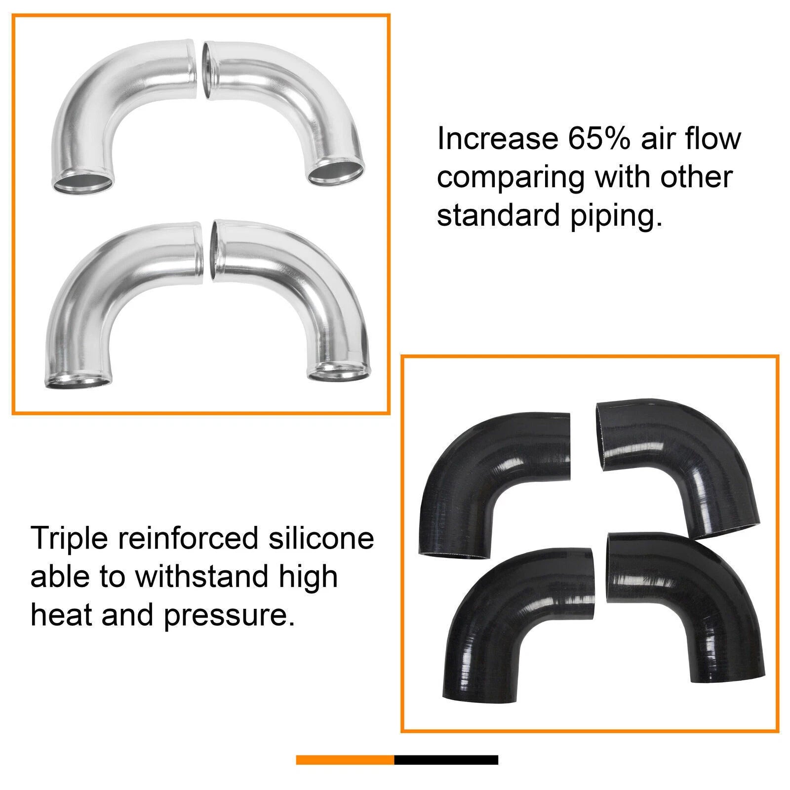 2" Polished Aluminum Intercooler Pipe Kit for Universal (Fits )
