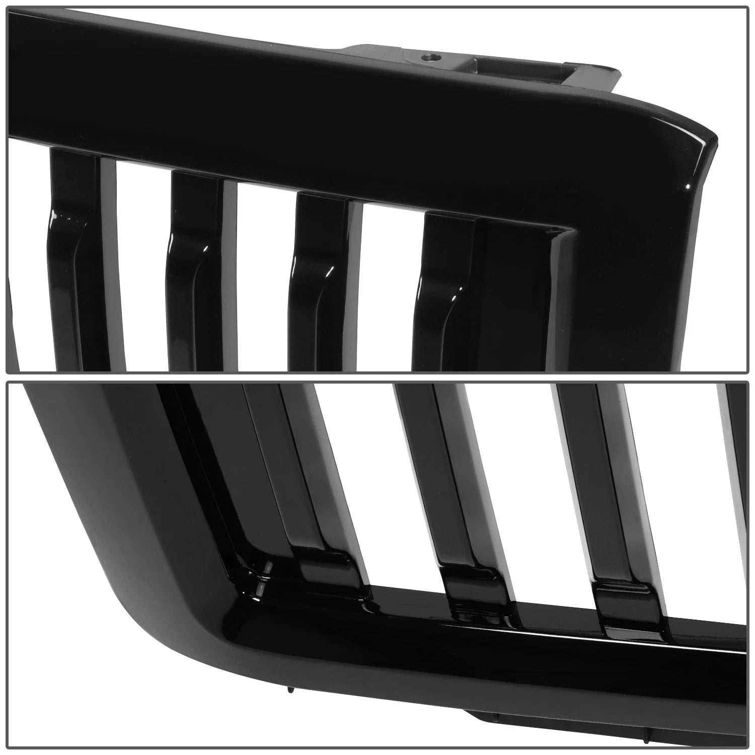 Glossy Vertical Slat Front Hood Bumper Grille for Chevy Silverado 1500 (2014–2015)