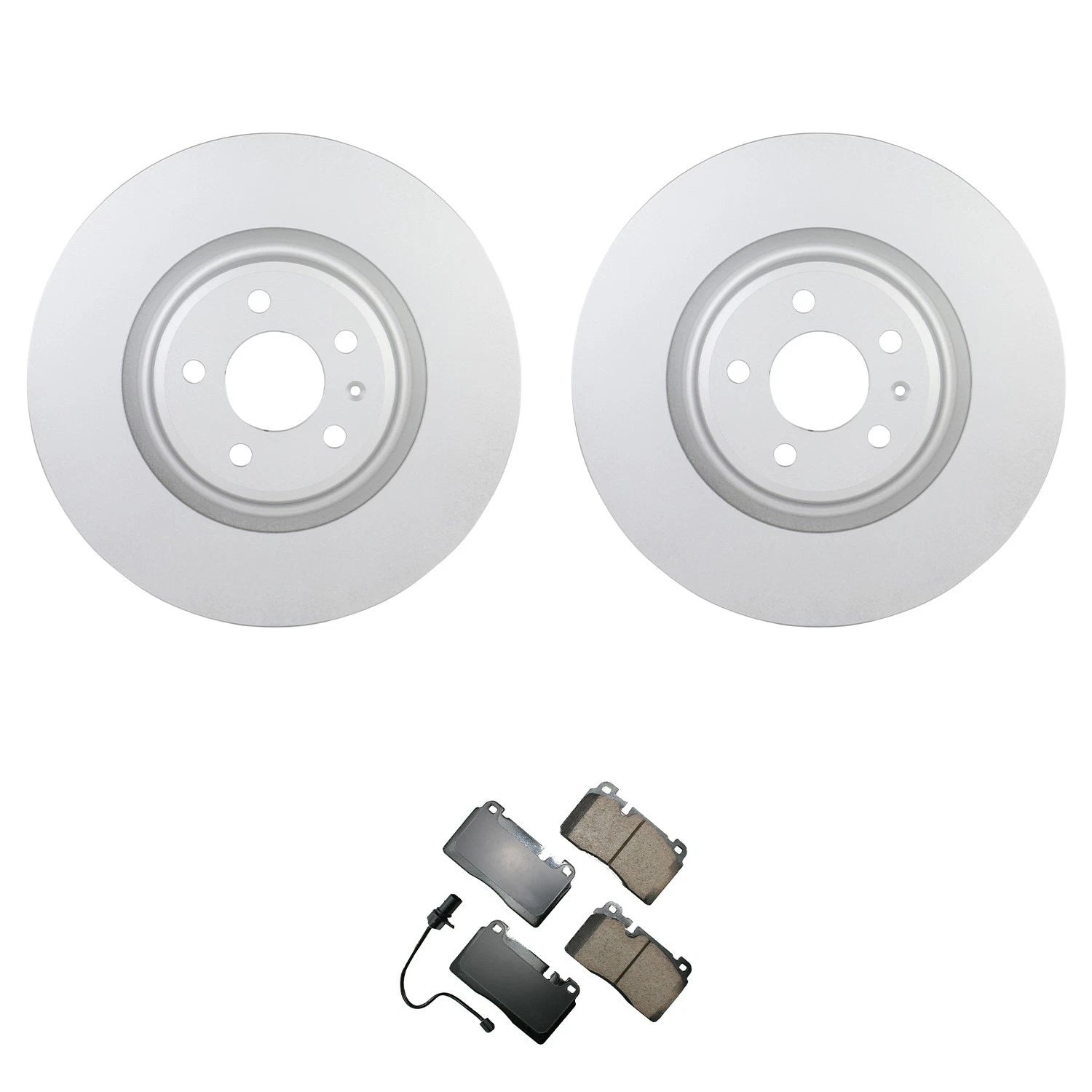 Set of 2 Bosch QuietCast Front Rotors & Akebono EURO Ceramic Pads for Q5 (2014–2016)