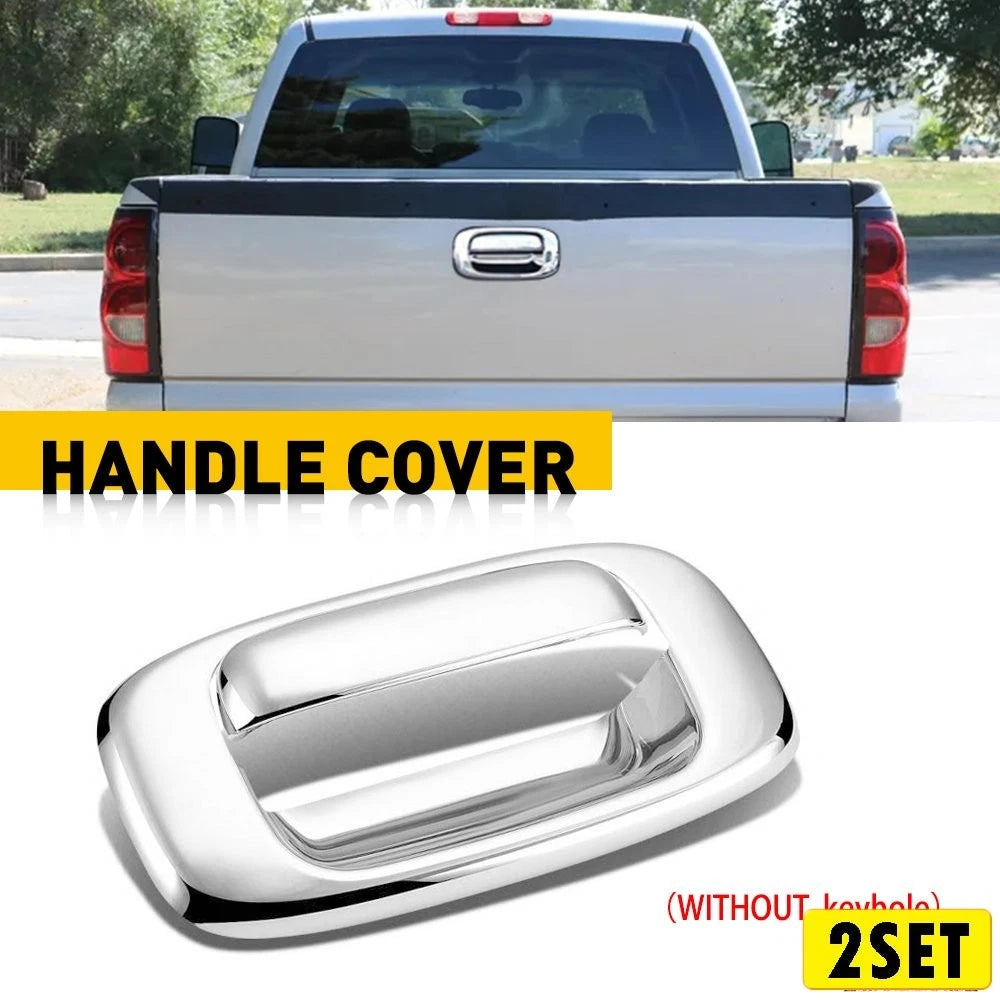 Set of 2 Tailgate Handle Chrome Cover Bezel for GMC Sierra Silverado 1500 (1999)
