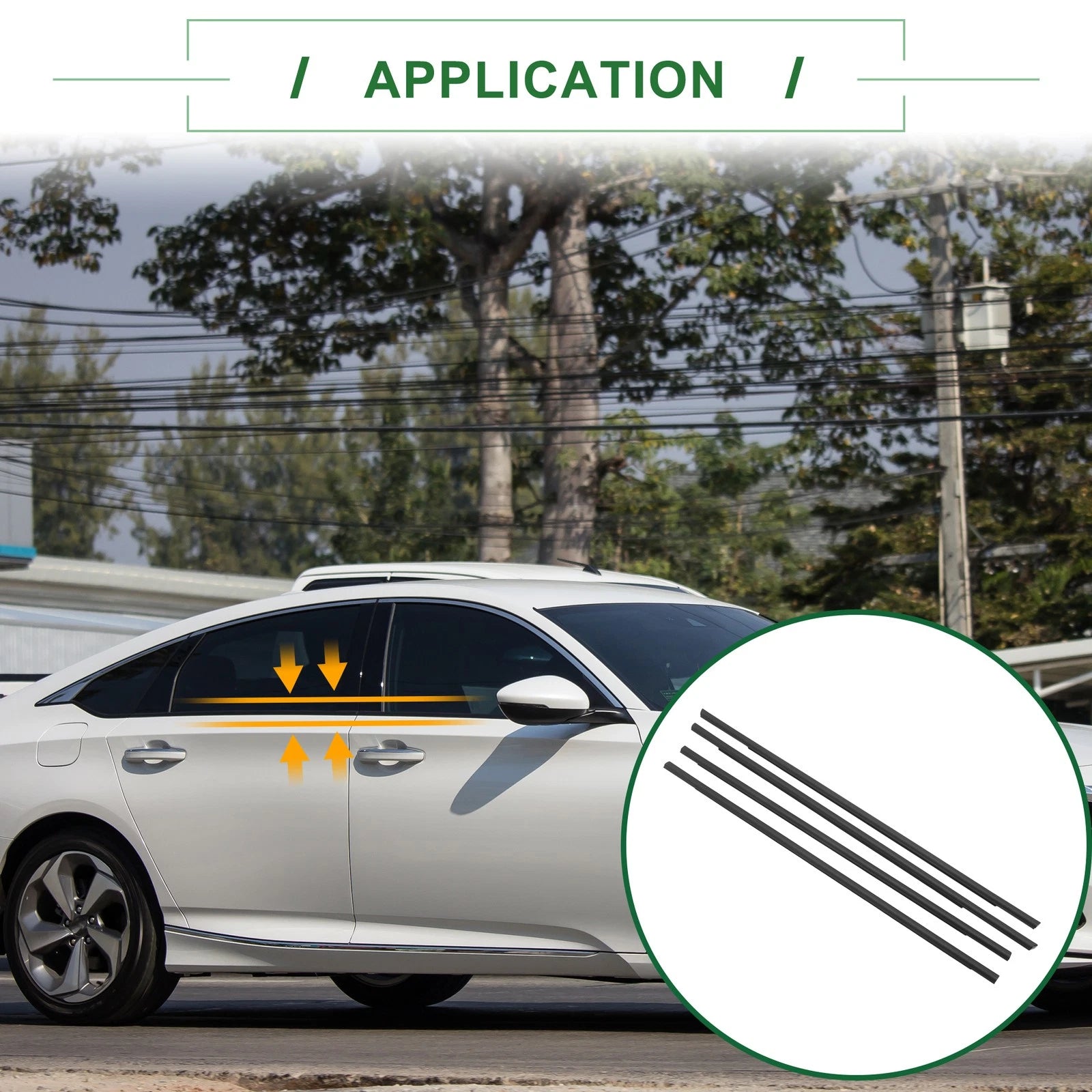 Set of 4 Weatherstrip Window Seals No.72450TVAA01/72950TVAA01 for Honda Accord (2018–2020)