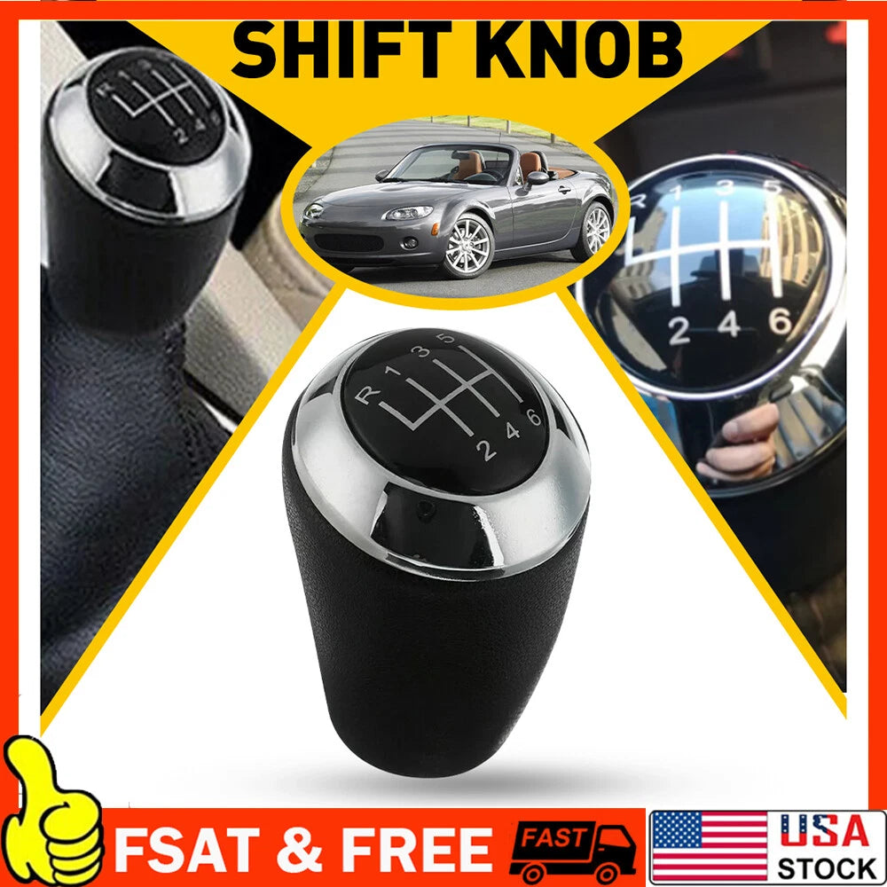 Black 6 Speed Shift Knob for Mazda 3 5 6 (2009â2015)