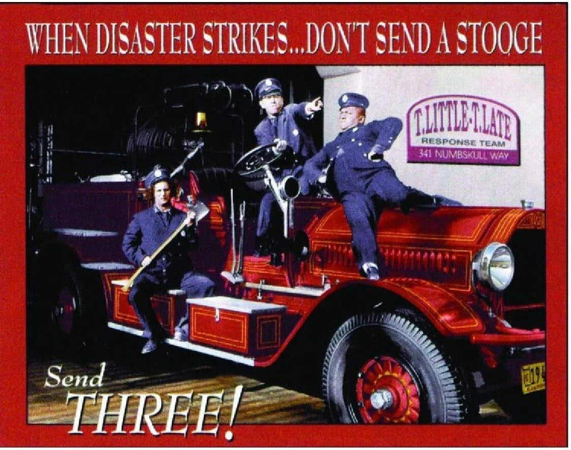 Decorative Metal Tin Sign for Fire Department (Three Stooges) #1081
