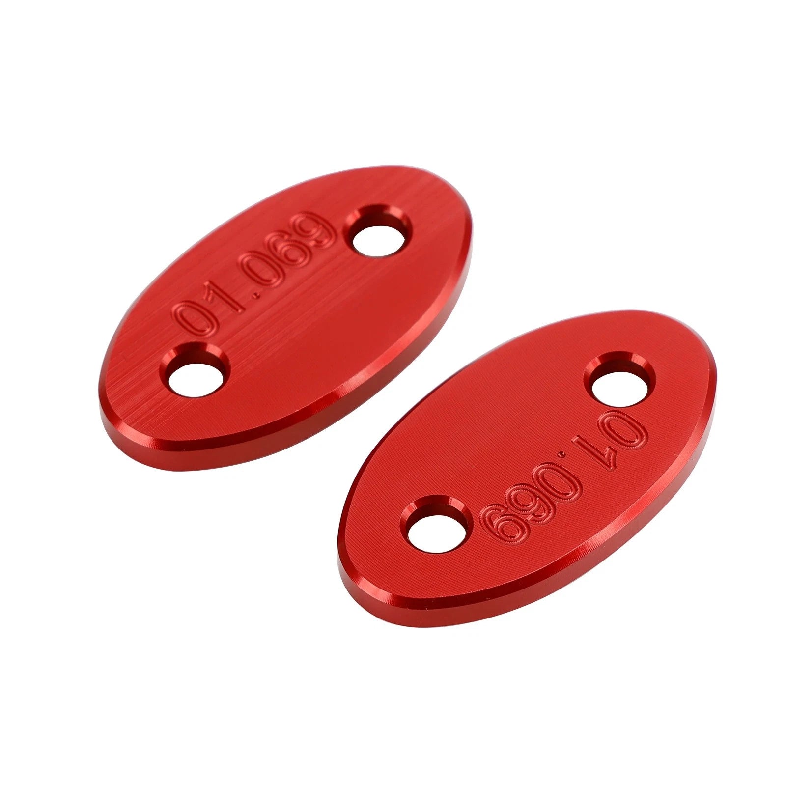 Set of 2 Aluminum Mirror Block Off Plates Hole Caps Red for Yamaha YZF-R1 (2007–2014)
