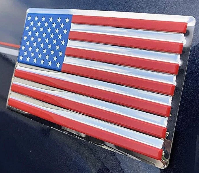3D American Flag Mirror Emblem Sticker for Fuel Tank Gas Gear