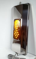 Heated Side Mirror Stainless Amber LED for Peterbilt Kenworth (2014–2019)