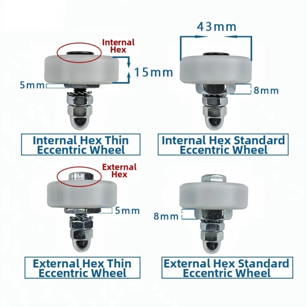 Adjustable Eccentric Wheel for Sliding Table Saw