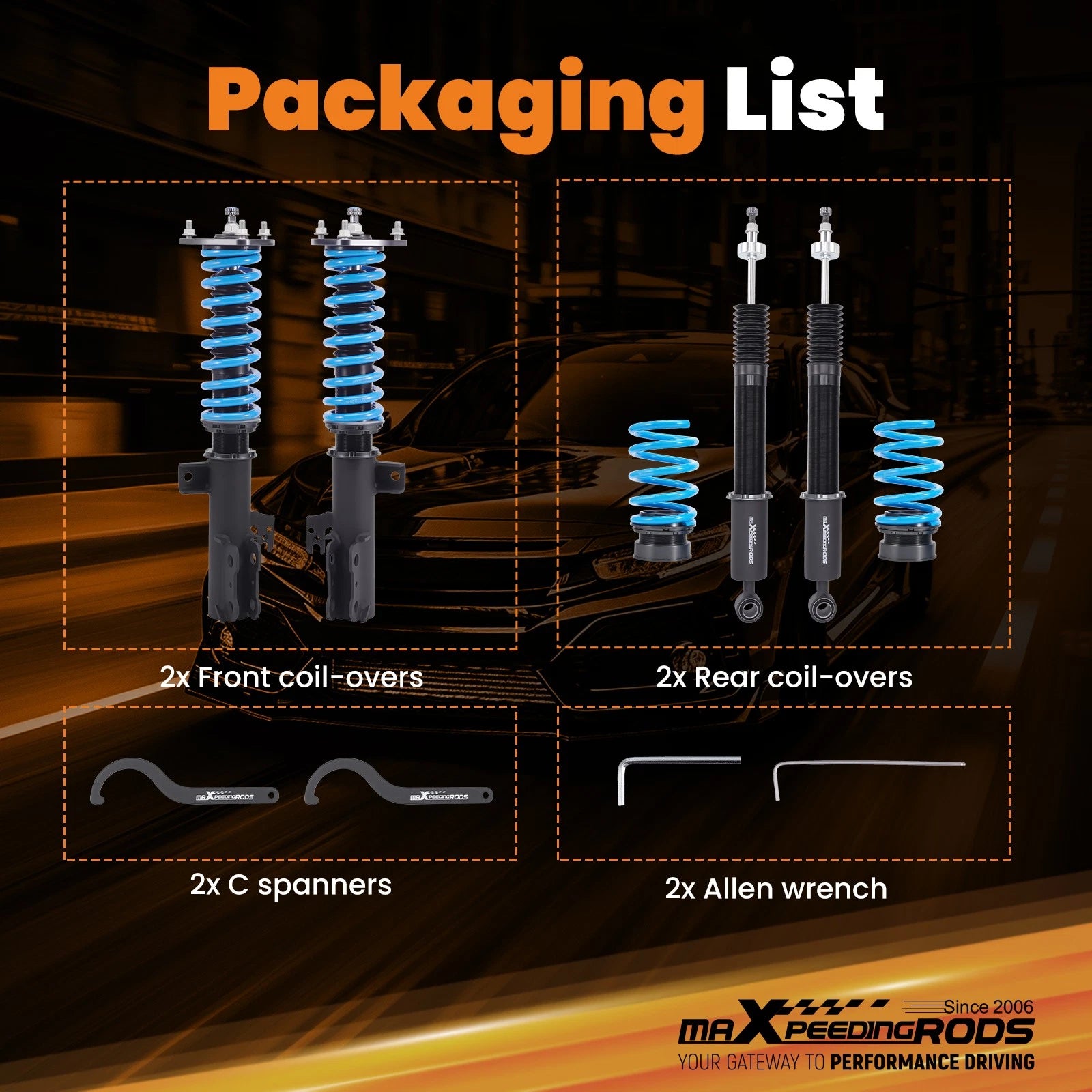 Coilovers for Toyota Sienna XL30 (2011–2020) - MaXpeedingrods