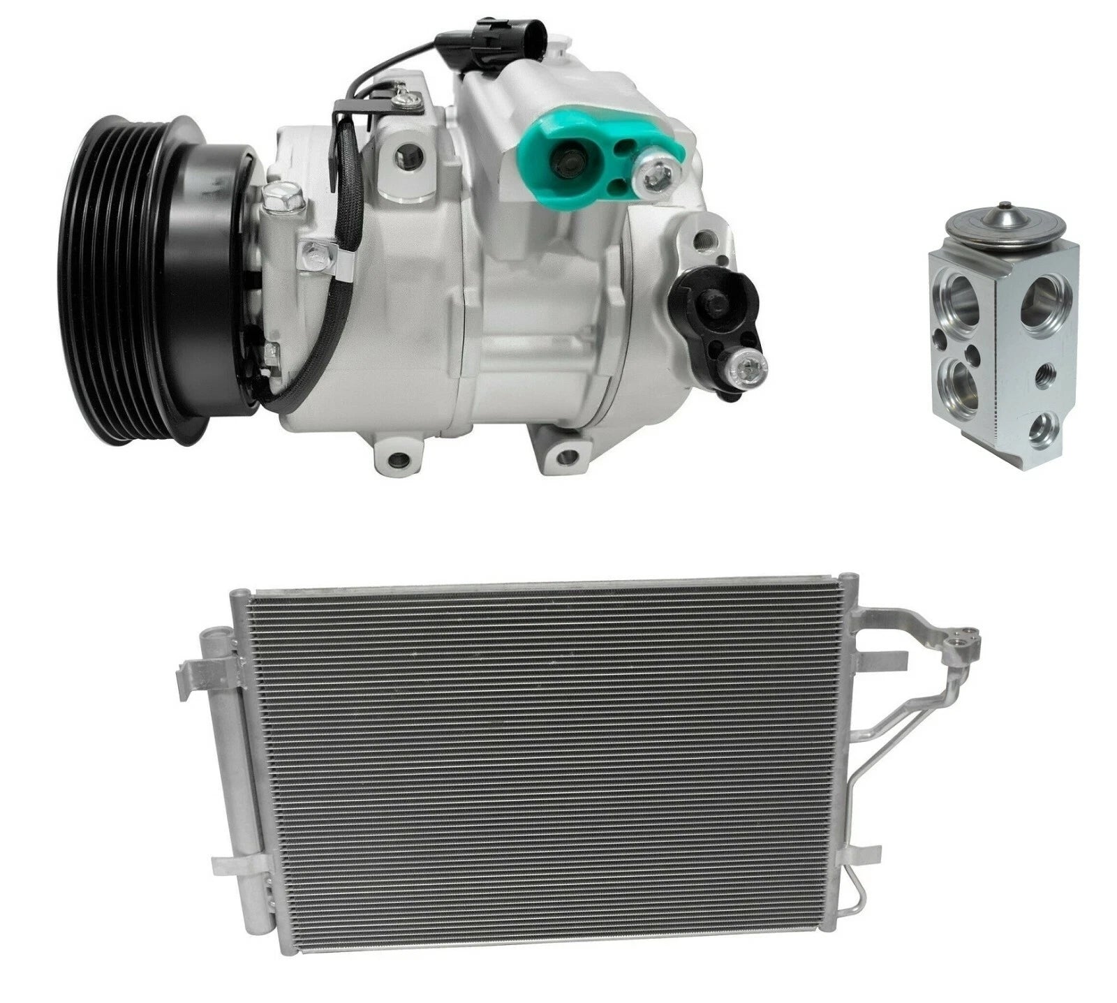 AC Compressor Kit with Condenser for Kia Forte Koup 2.0L 2.4L (2012–2013)