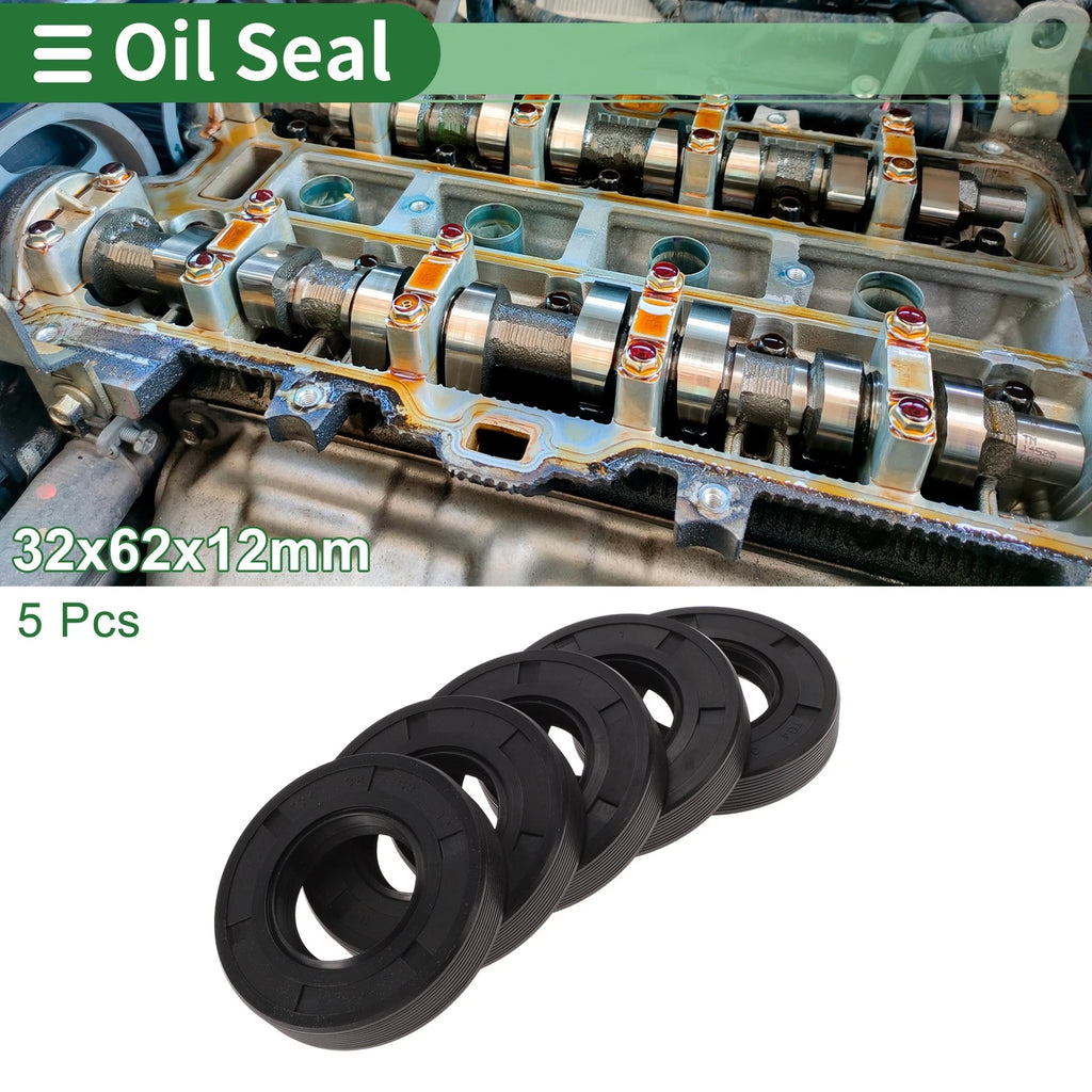 Set of 5 Oil Seals NBR Rubber 32x62x12mm for Automotive Applications