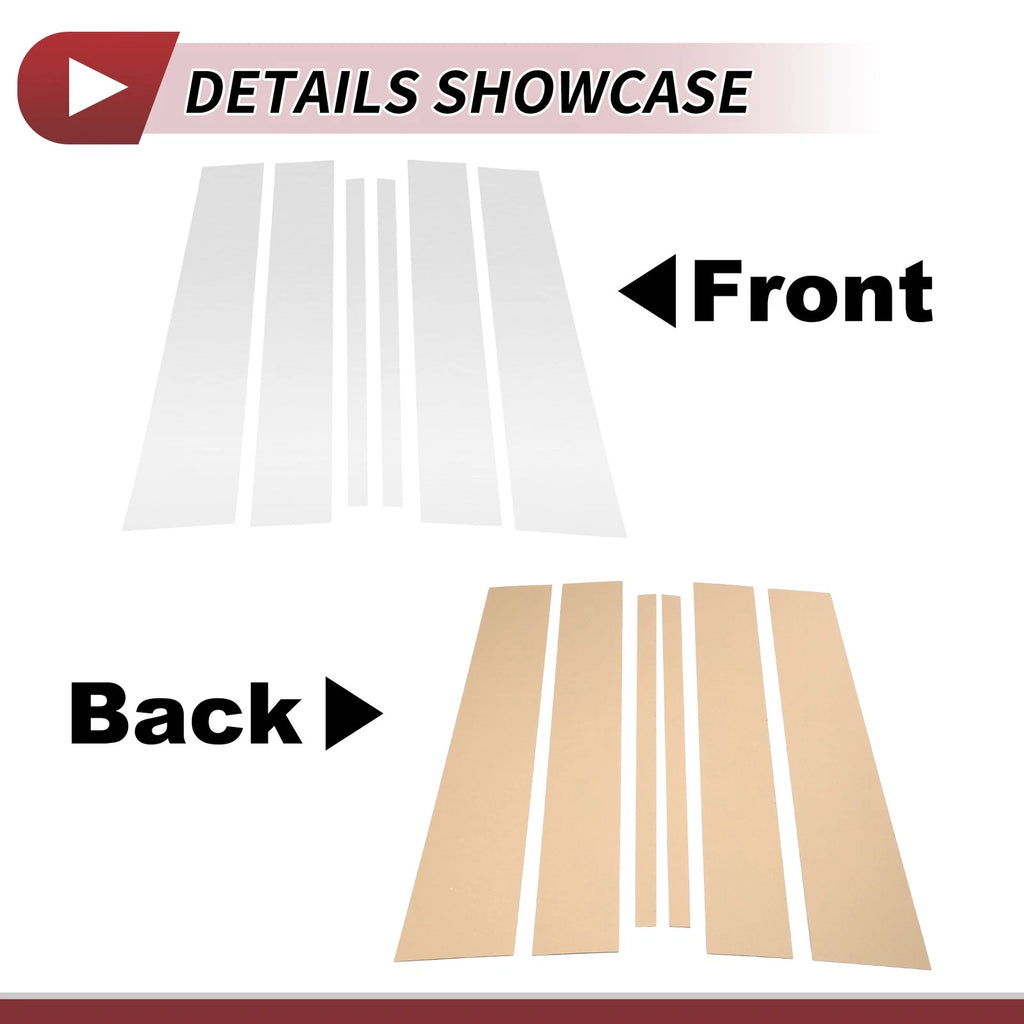 6 Pcs Door Pillar Window Trim for Nissan Titan (2004–2015) Chrome