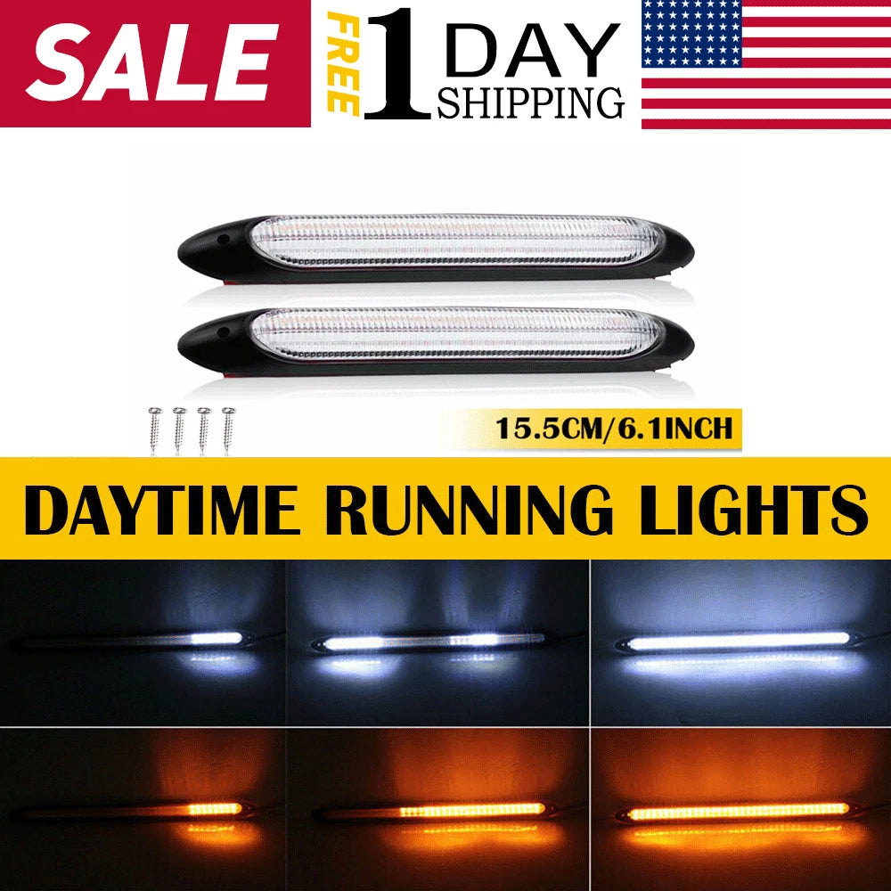 2X 6" LED Headlight Strip for Universal Vehicles (YYYY–YYYY)