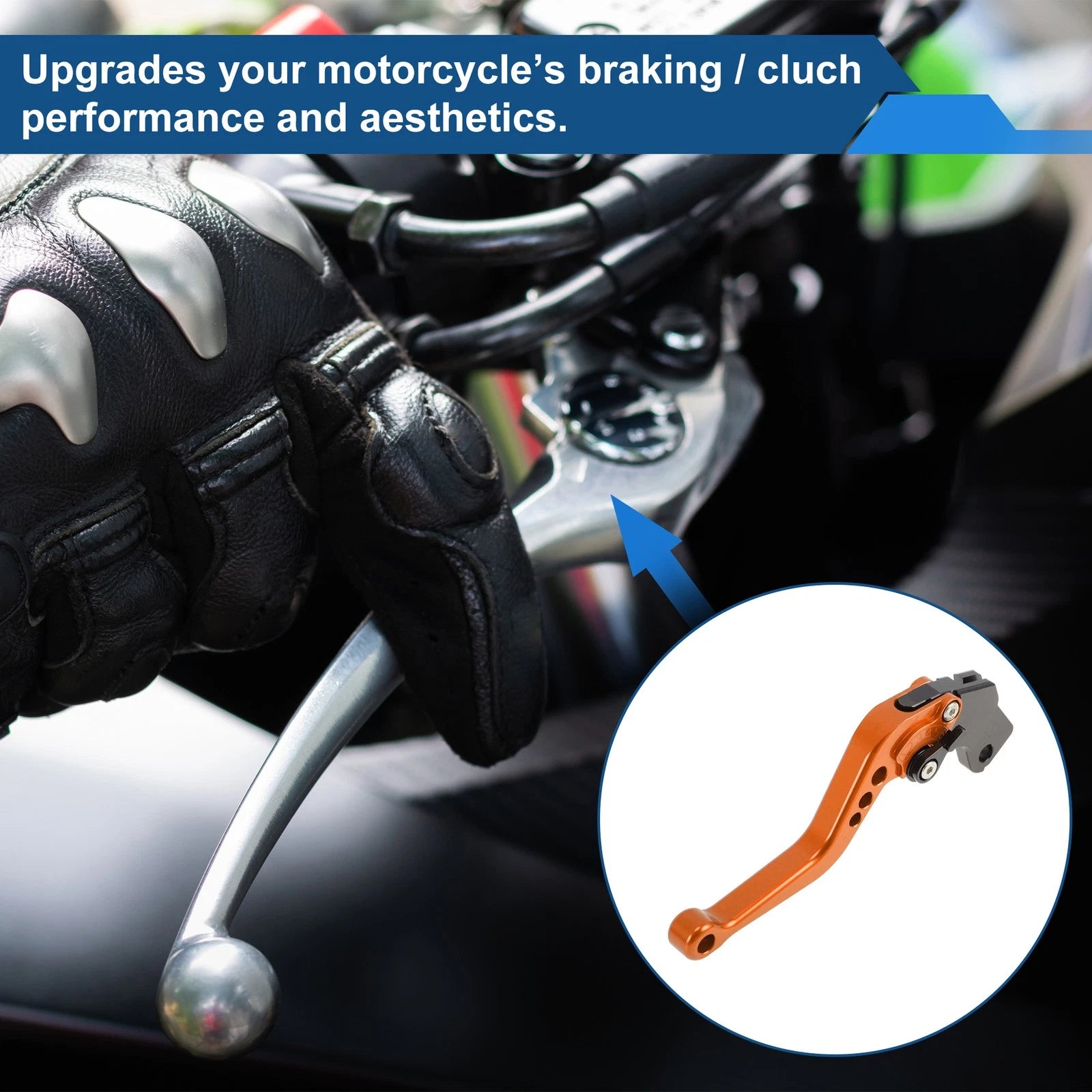 Adjustable Short Brake Clutch Levers for Suzuki SV650 (1999–2009) - Orange