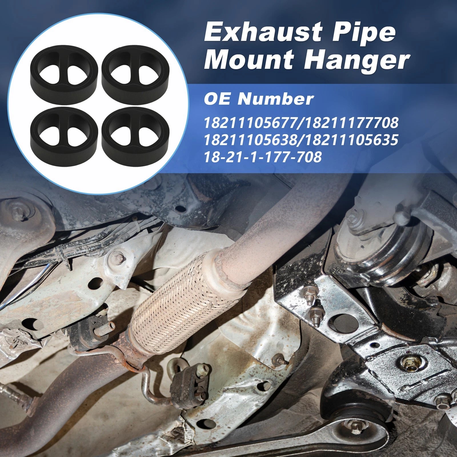 Set of 4 Exhaust Pipe Mount Hangers for BMW 3 5 6 7 Series  18211105677/18211177708