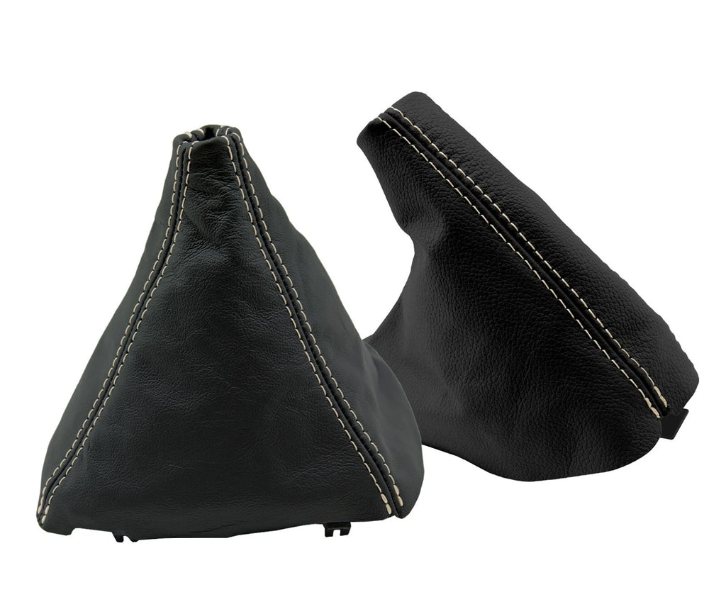 Leather Automatic & E Brake Boot Cover for BMW E39 (1996–2003) Beige Stitch