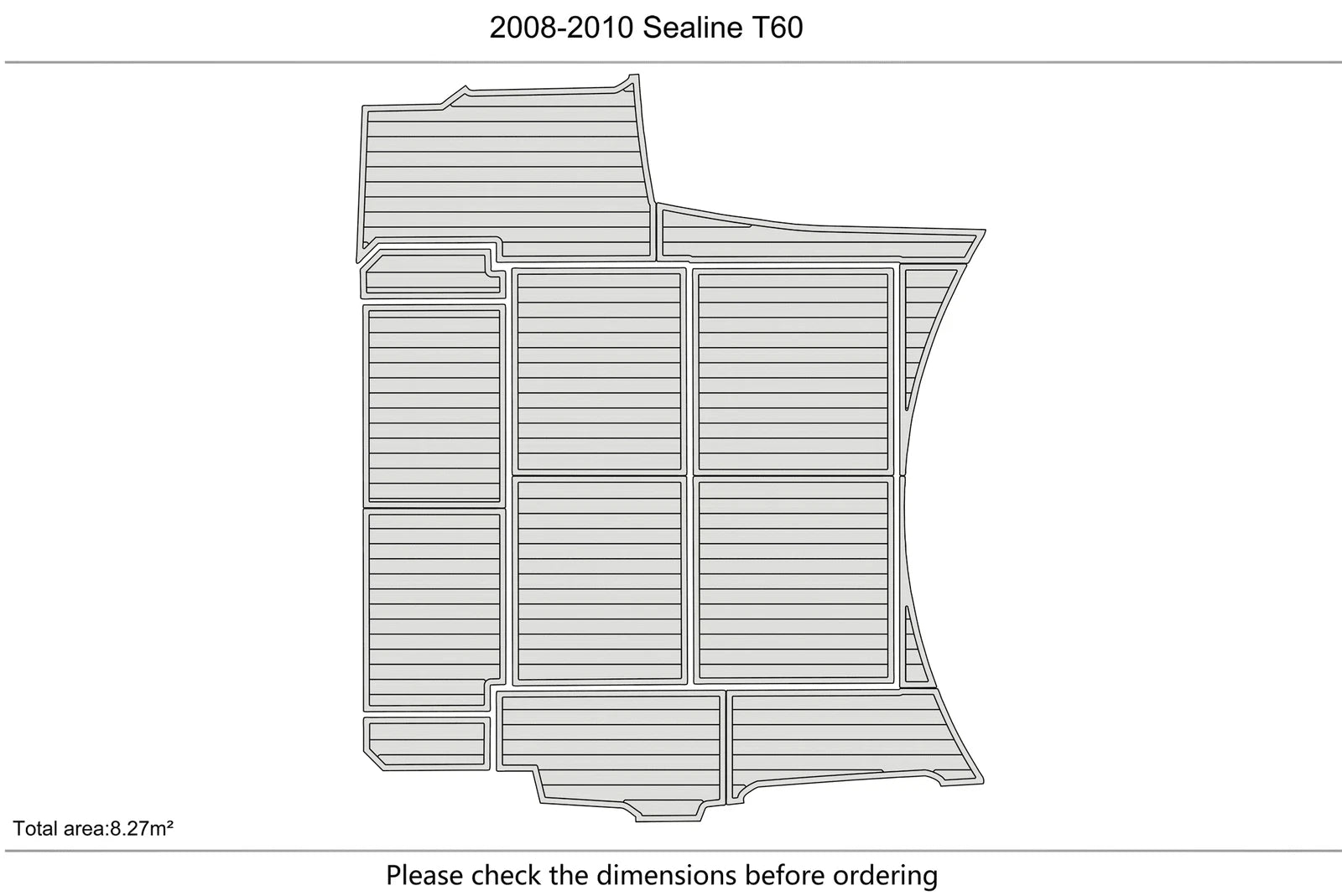 EVA Foam Pad for Sealine T60 (2009) - Teak Deck Flooring Mat