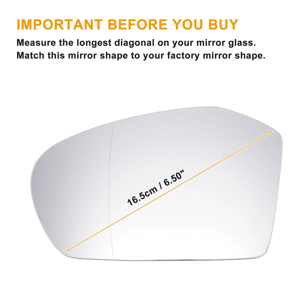 Left Side Heated White Mirror Glass for Mercedes A-Class B-Class 