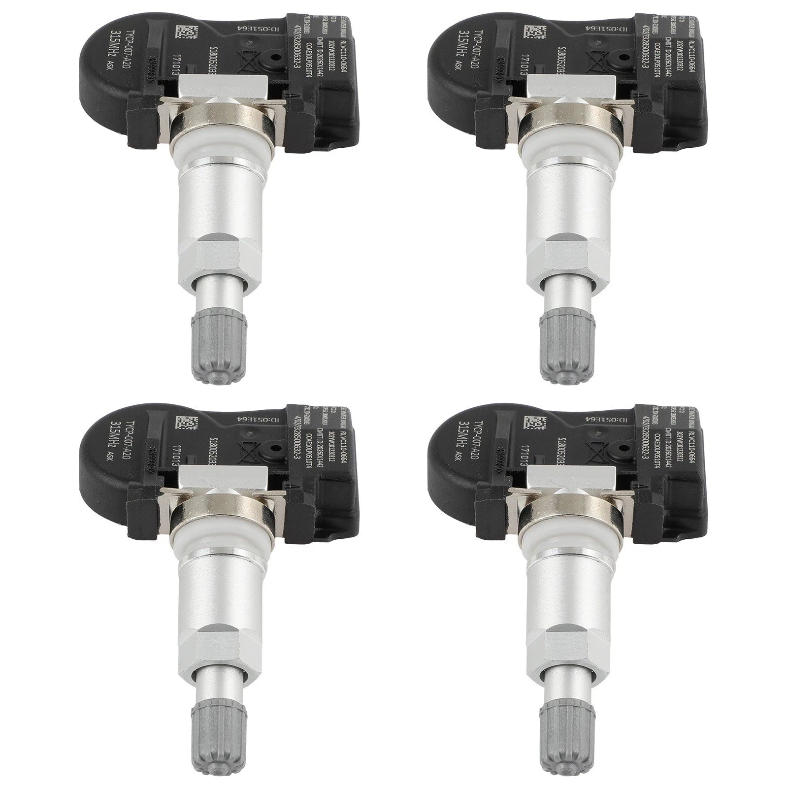 Set of 4 Tire Pressure Sensors for Nissan XTerra, Versa (315MHz)