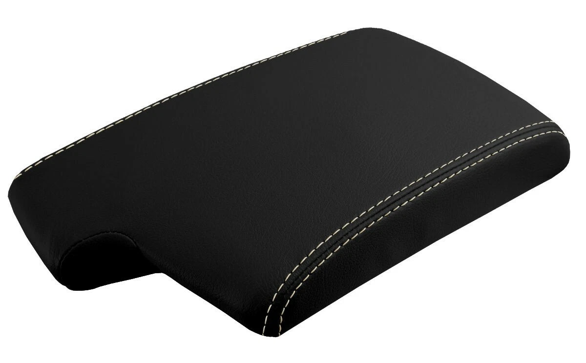 Leather Console Lid Armrest Cover for BMW E90 (2005–2013) Beige Stitch