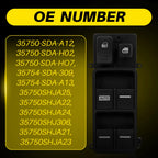 Front Left Master Power Window Switch for Honda Odyssey (2005–2010) 35750SHJA24 H