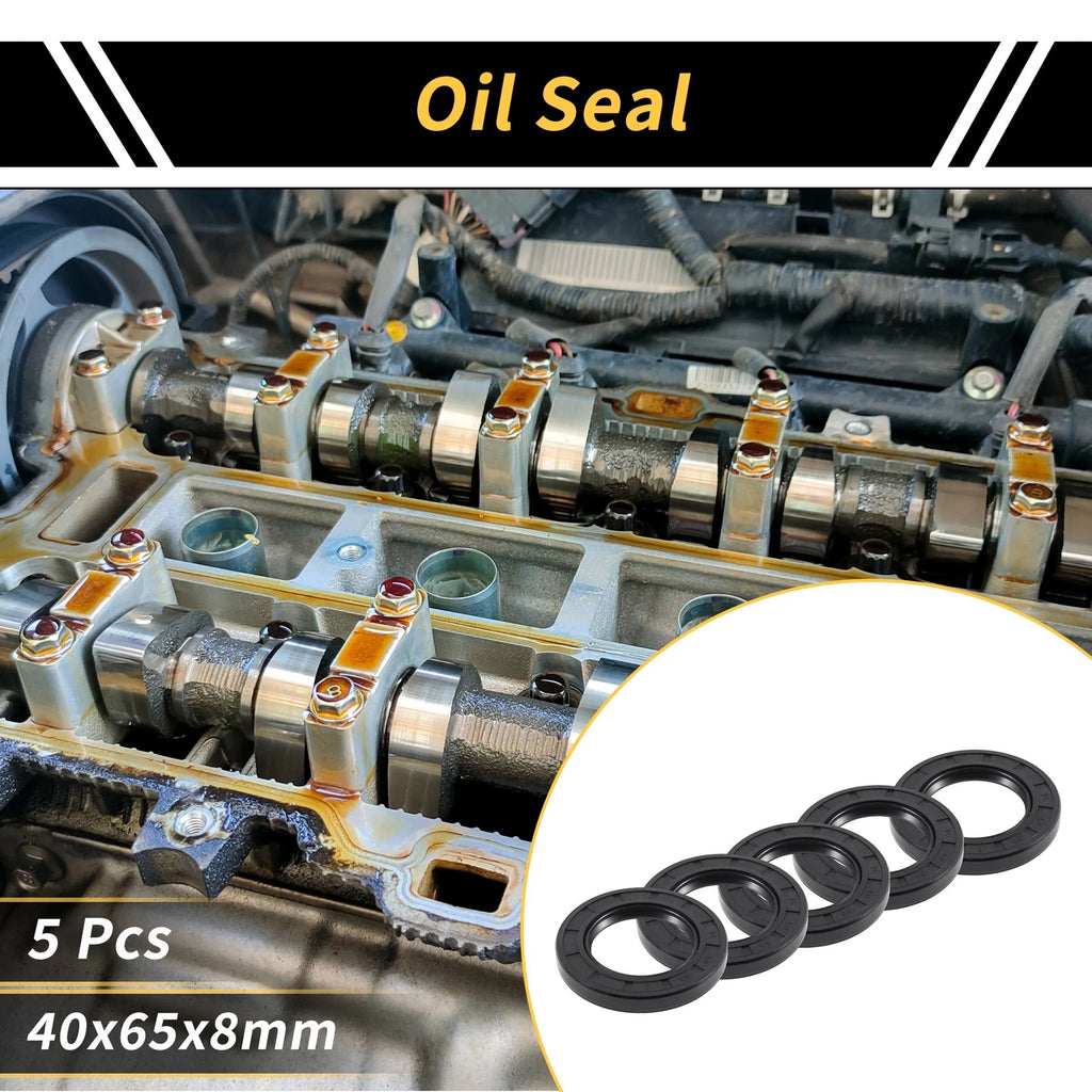 Set of 5 Oil Seal Rotary Shaft Seal NBR Rubber 40x65x8mm