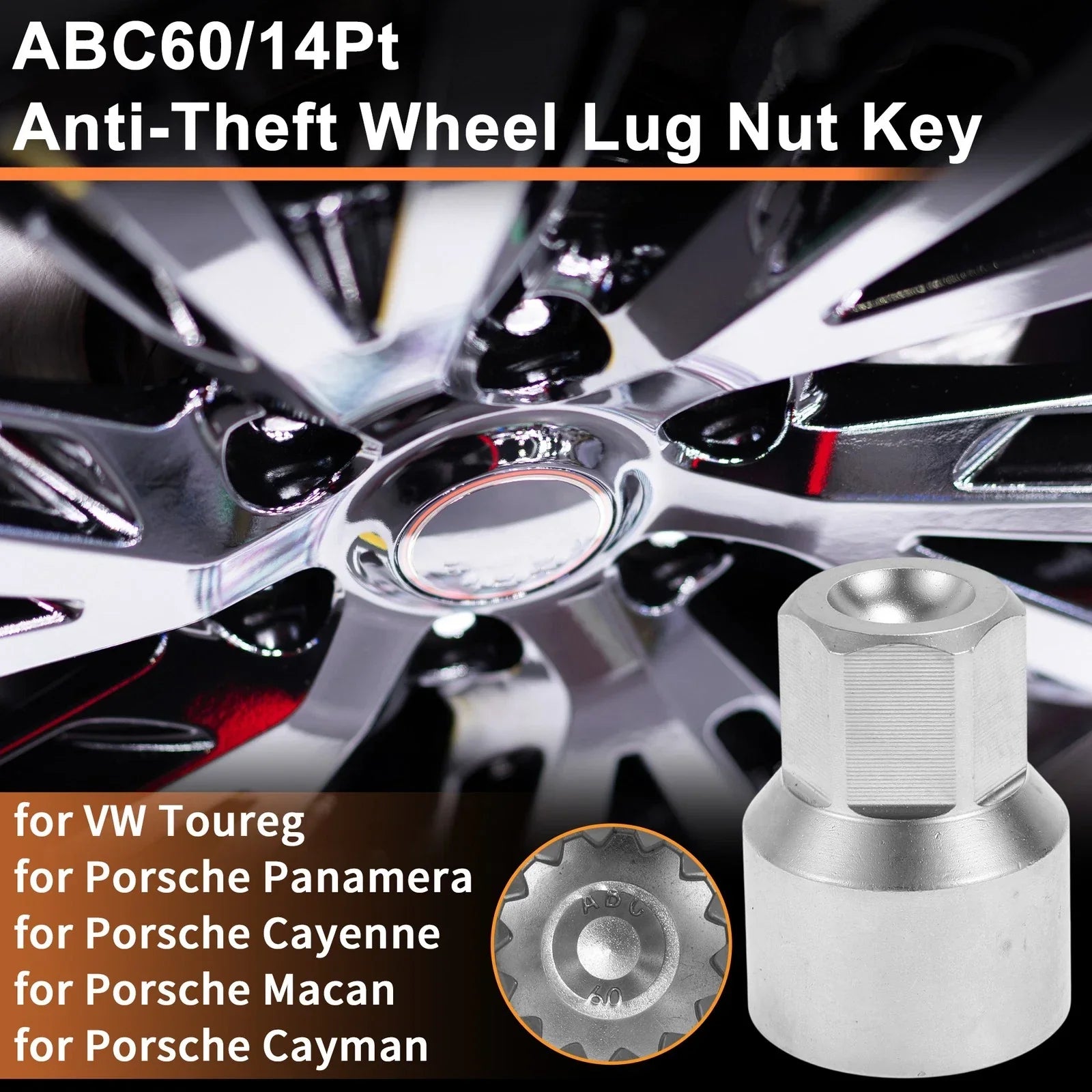 Wheel Lock Lug Nut Key Socket Tool for VW Touareg (2004-2010)