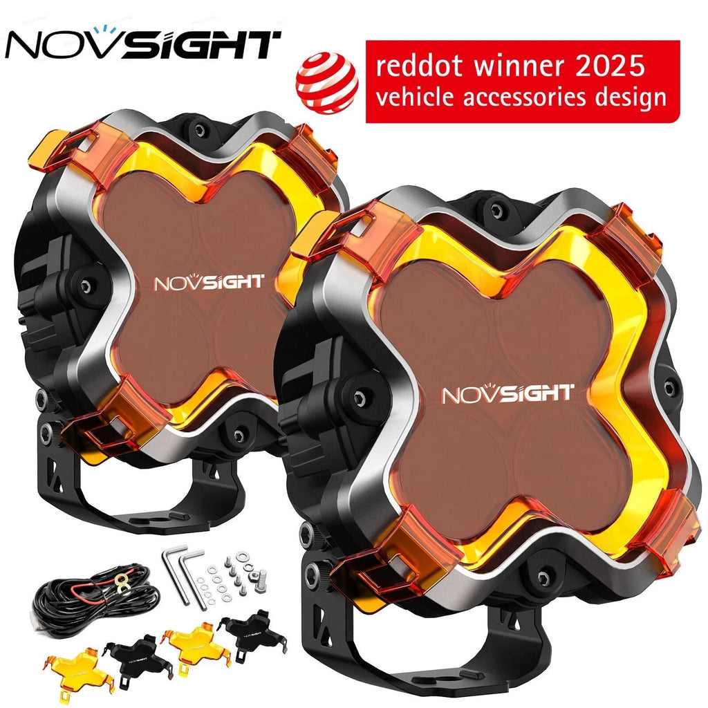 2X NOVSIGHT HALO 6" LED Work Light Pods for Truck SUV (Off Road)