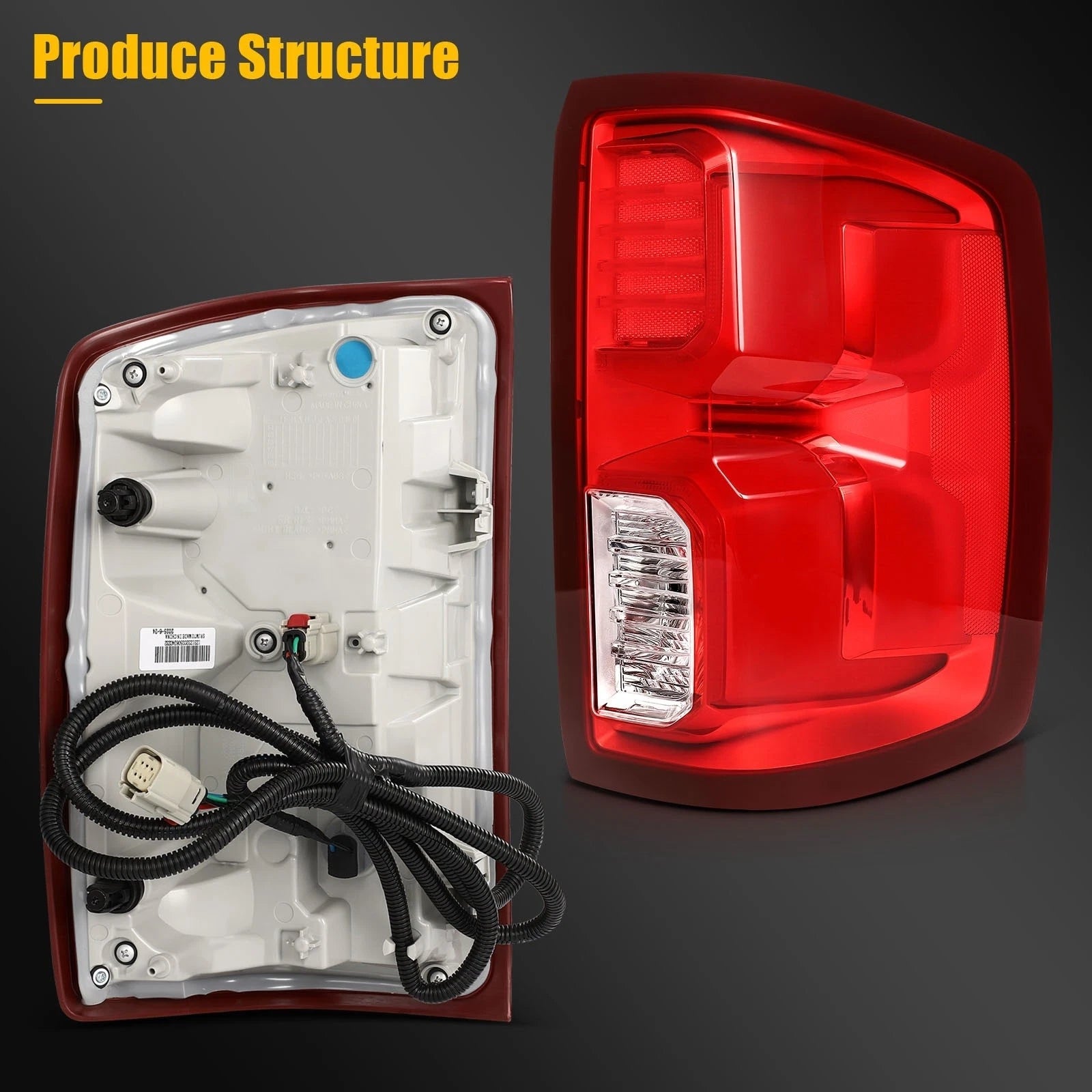 2X Rear Tail Lights for Chevrolet Silverado, GMC Sierra (2014–2019)
