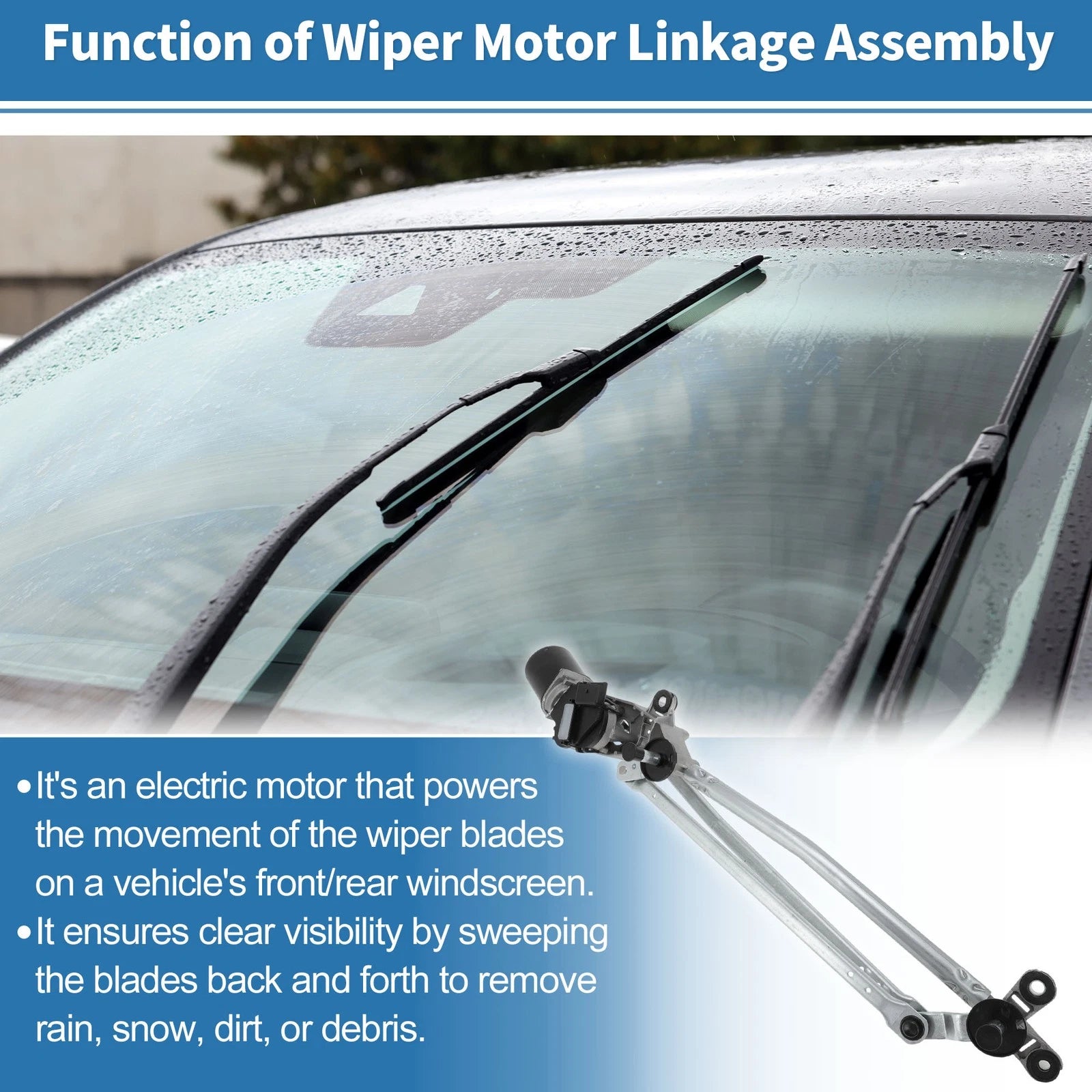 Windscreen Wiper Motor w/ Linkage No.28800-JD00 for Nissan Qashqai (2006–2013)
