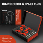 Set of 4 Ignition Coils and 4 Iridium Spark Plugs for Hyundai Sonata