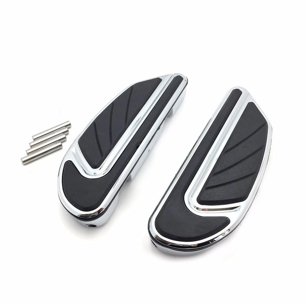 Chrome Airflow Footboard Kit for Harley Softail (2000–2017), Touring (1986–2017)