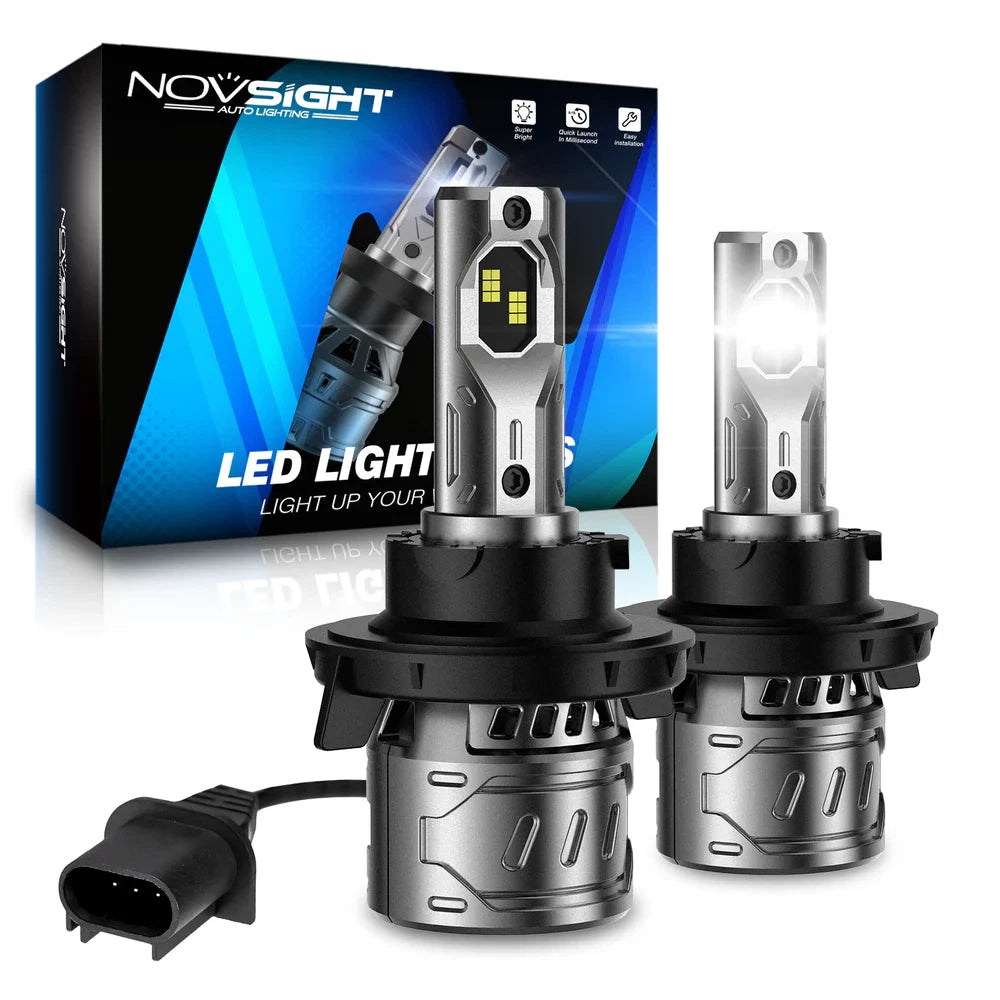 2X H13 9008 LED Headlight Bulbs for High/Low Beam (20000LM, IP68, 6500K)