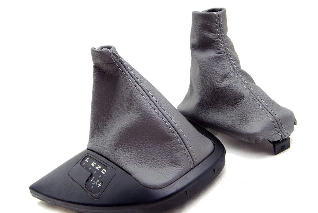 Leather Synthetic Automatic & E Brake Boot for BMW X5 (2000–2006) Gray