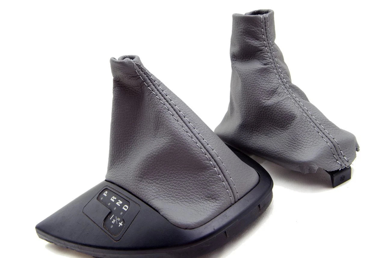 Leather Synthetic Automatic & E Brake Boot for BMW X5 (2000–2006) Gray