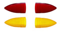 Pair Replacement Tail Light Lenses for 1959 Cadillac with Amber Red Set